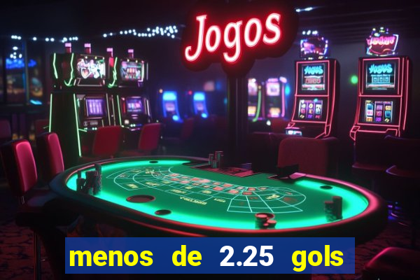 menos de 2.25 gols o que significa